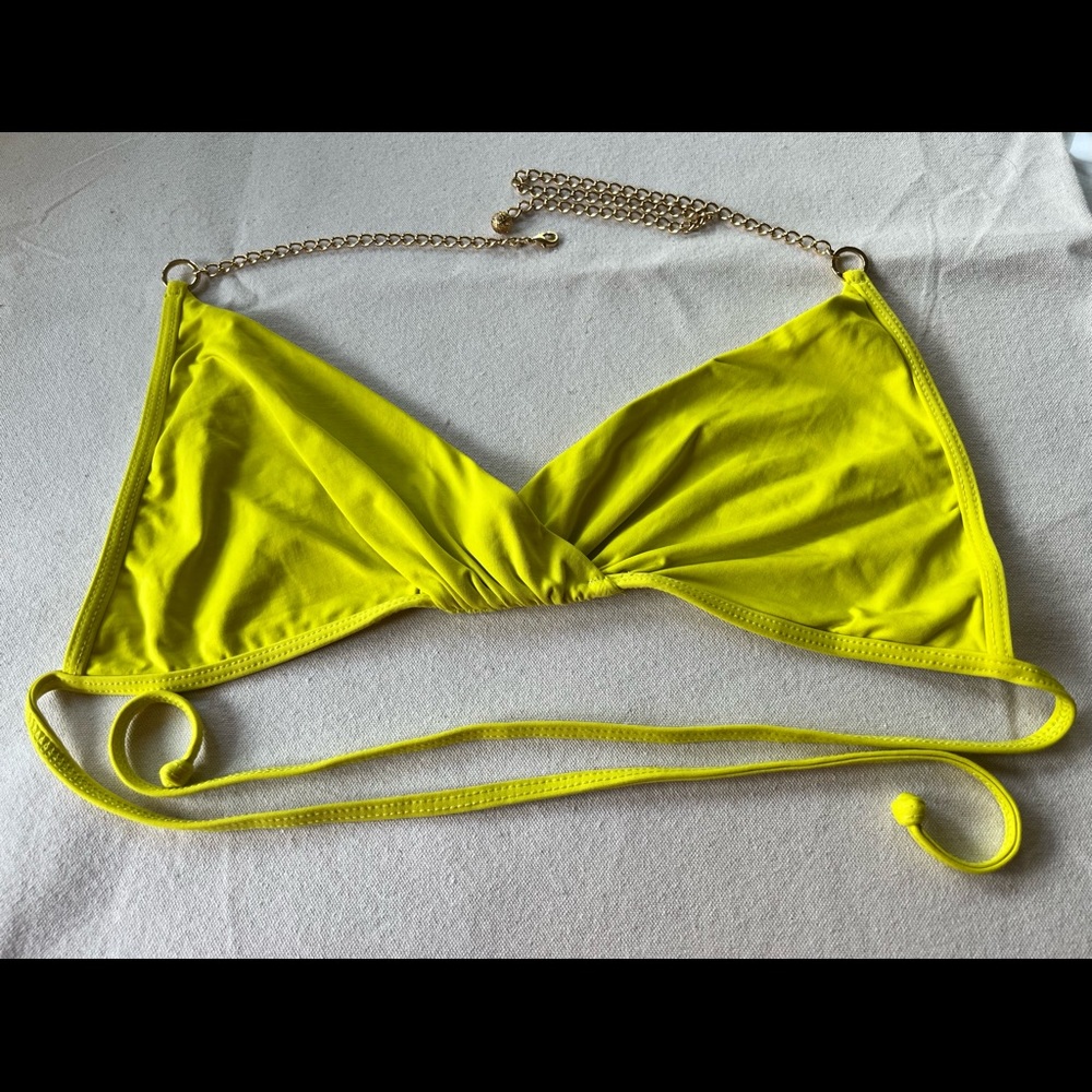 Lime-yellow bikini top
